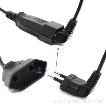 Male to female socket AC power extension cable